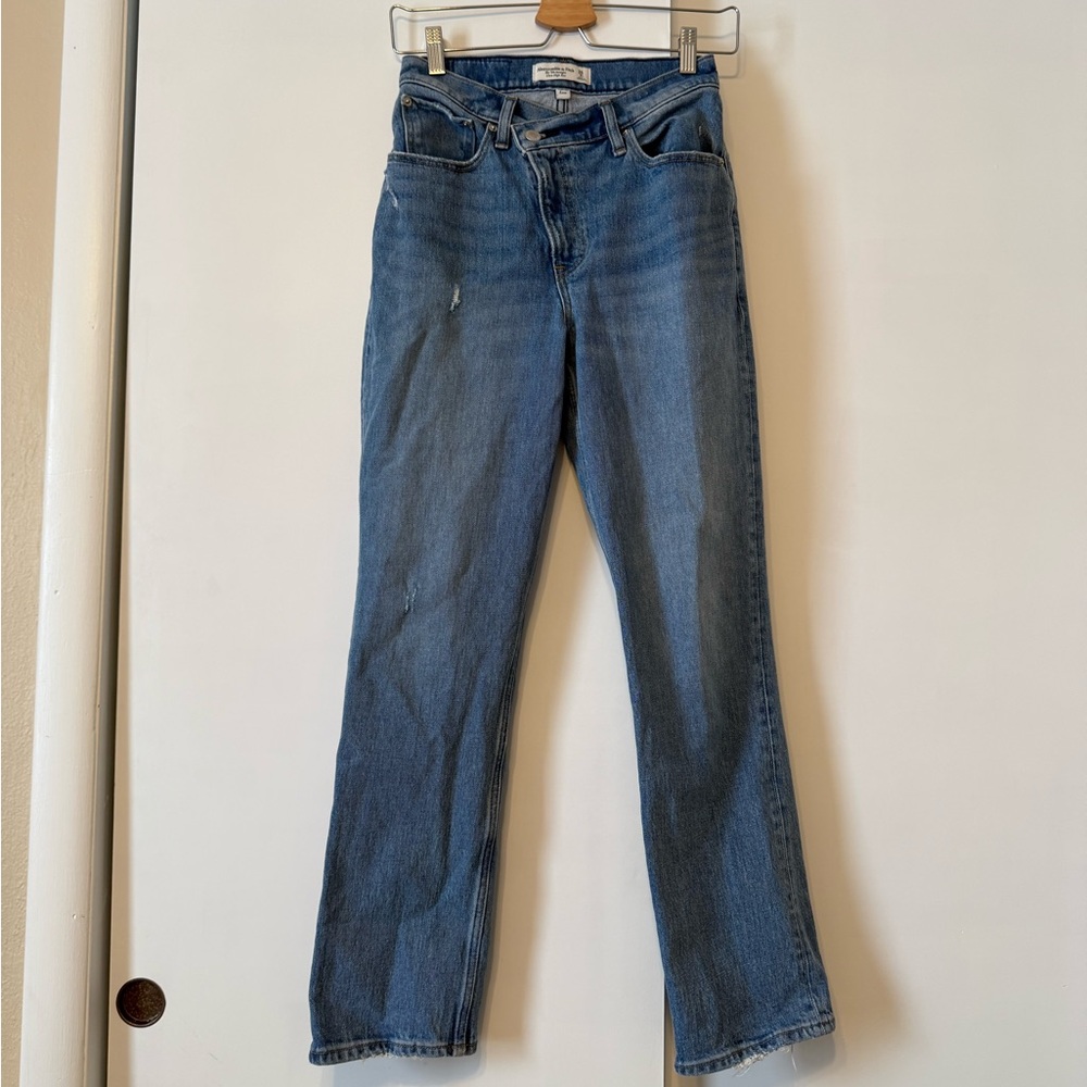 Abercrombie & Fitch Women's Straight Leg Blue Jeans
